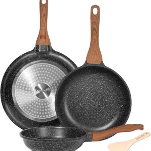 ESLITE LIFE Nonstick Ceramic Frying Pans Skillets Set.